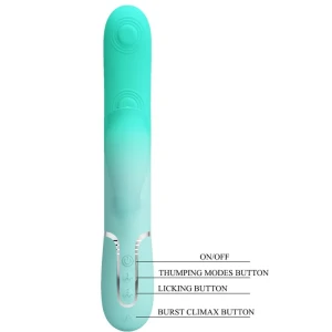 PRETTY LOVE - GIGI WIELOFUNKCYJNY WIBRATOR KRÃLIK AQUA GREEN